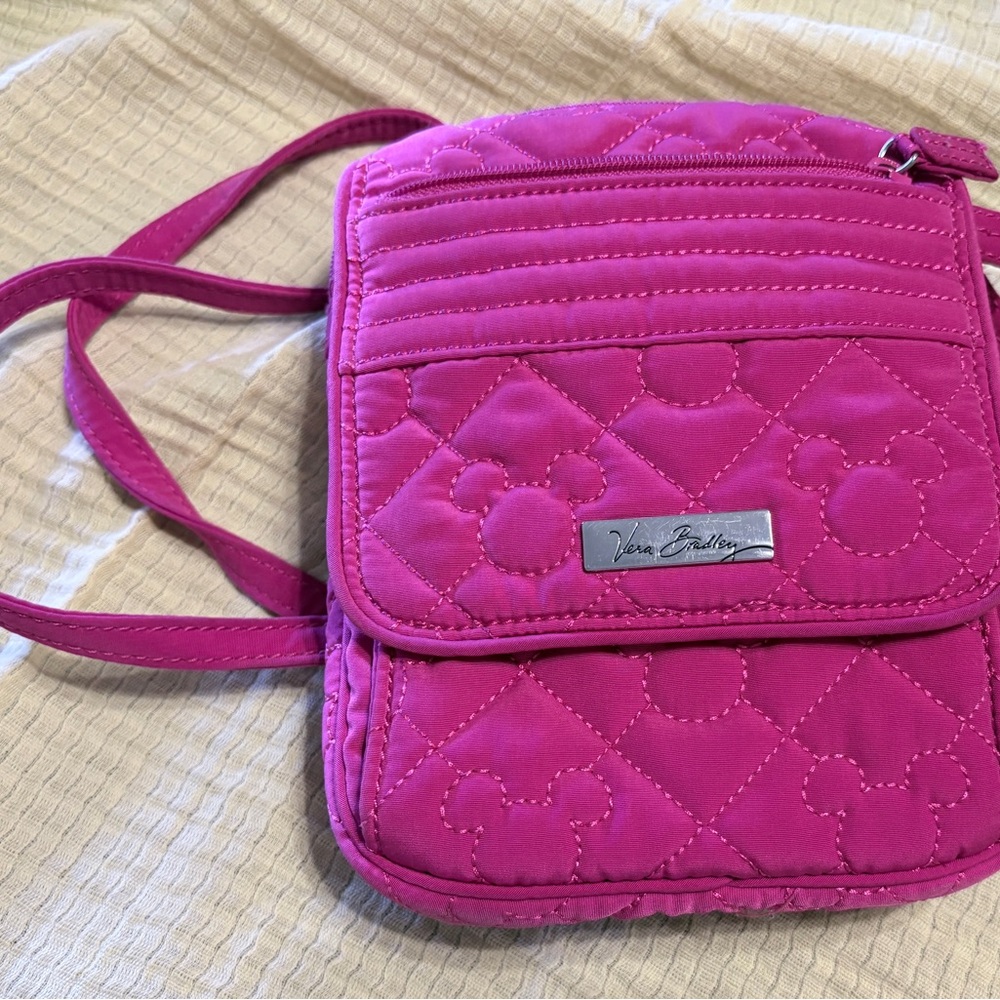 Disney Parks Vera Bradley Fuchsia Quilted Crossbody Bag
